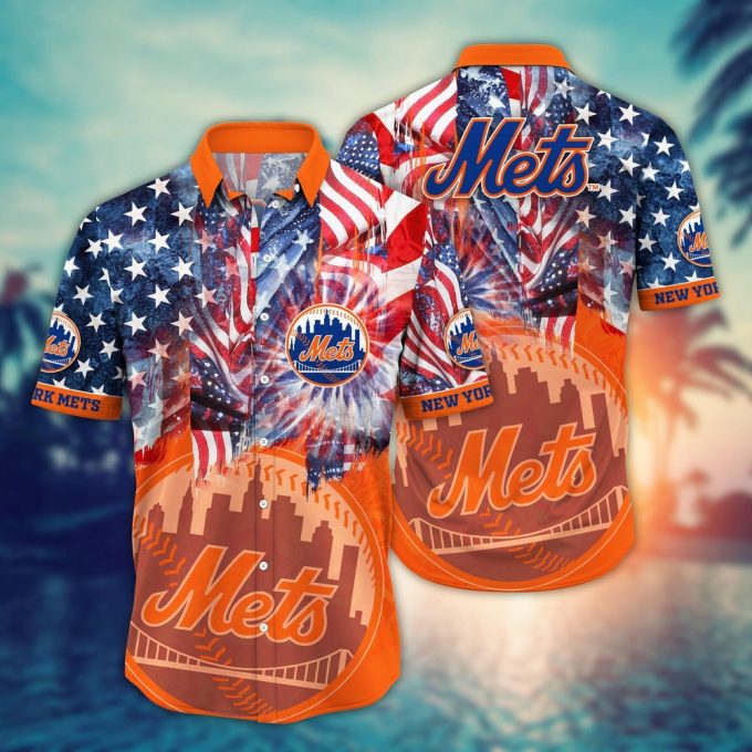 MLB New York Mets Hawaiian Shirt: Floral Game Day Aloha Style for Fans