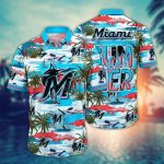 MLB Miami Marlins Hawaiian Shirt: Flower Grand Slam for Fans with Hawaiian Flair