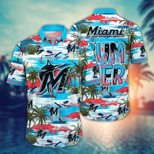 MLB Miami Marlins Hawaiian Shirt: Flower Grand Slam for Fans with Hawaiian Flair