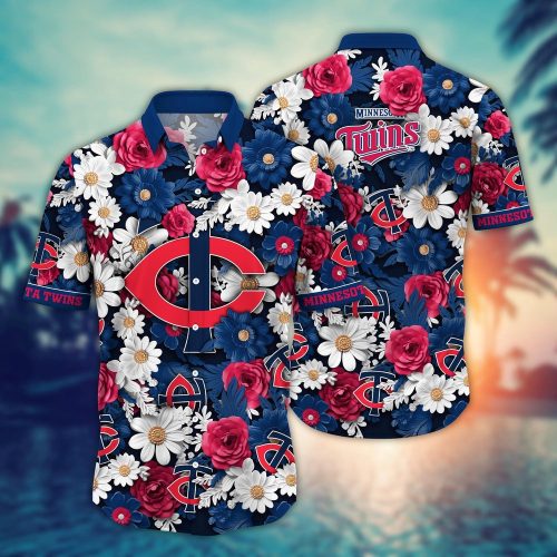 MLB Minnesota Twins Hawaiian Shirt - Floral Fusion Fashion For Fans