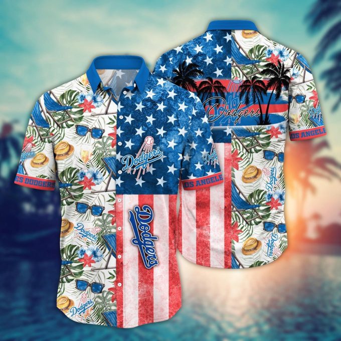 Los Angeles Dodgers Hawaiian Shirt Flower Home Run MLB Threads for Fans