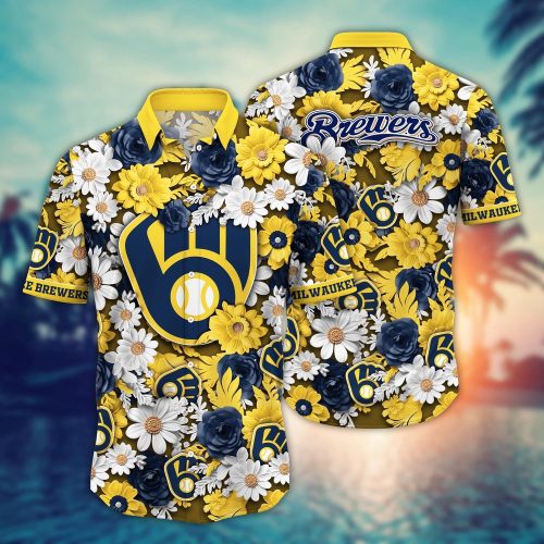 MLB Milwaukee Brewers Hawaiian Shirt: Floral Fusion Fashion for Fans