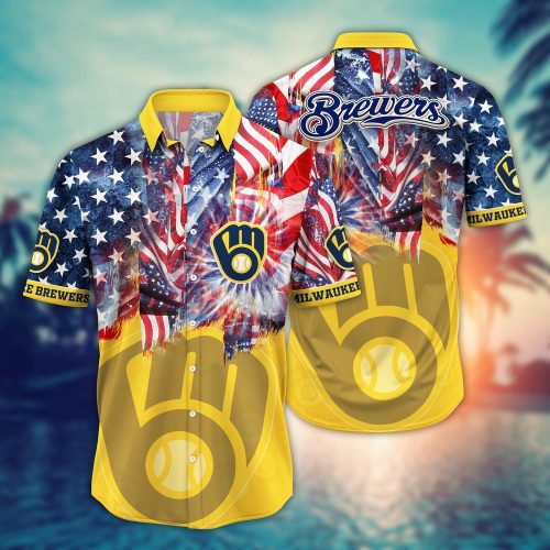 Milwaukee Brewers Hawaiian Shirt: Flower Game Day Aloha MLB Style for Fans