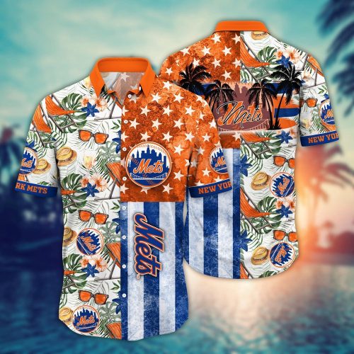 MLB New York Mets Hawaiian Shirt - Flower Home Run Threads For Fans
