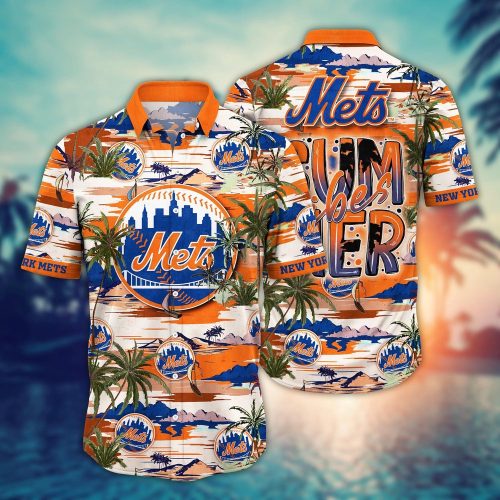 MLB New York Mets Hawaiian Shirt: Grand Slam Floral Design for Fans