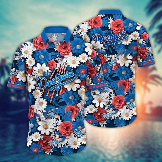 MLB Los Angeles Dodgers Hawaiian Shirt: Floral Fusion Fashion For Fans
