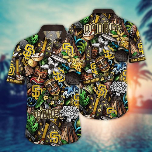 MLB San Diego Padres Hawaiian Shirt: Make a Fashion Statement with Flower Strike Design!