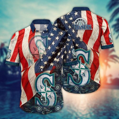 MLB Seattle Mariners Hawaiian Shirt - Swing into Hawaiian Chic with Floral Design for Fans