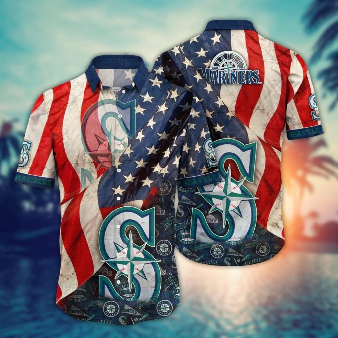MLB Seattle Mariners Hawaiian Shirt – Swing into Hawaiian Chic with Floral Design for Fans