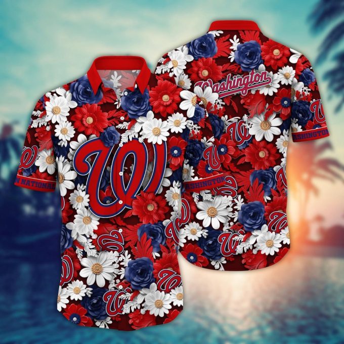 MLB Washington Nationals Hawaiian Shirt: Floral Fusion Fashion for Fans