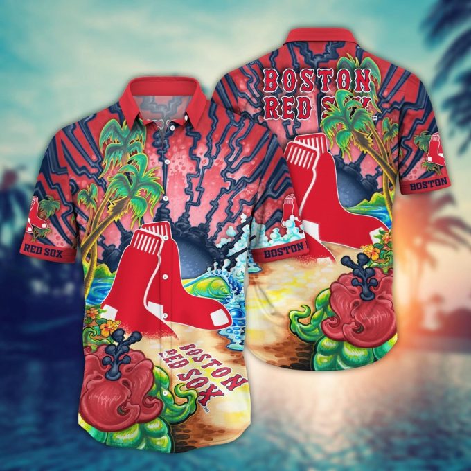 MLB Boston Red Sox Hawaiian Shirt: Diamond Dreamscape for Sports Fans