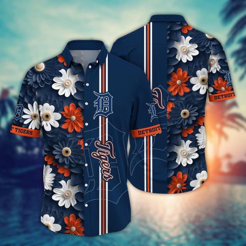 MLB Detroit Tigers Hawaiian Shirt: Floral Finesse for Sports Fans