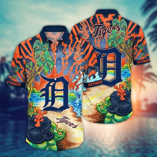 MLB Detroit Tigers Hawaiian Shirt: Diamond Dreamscape for Sports Fans