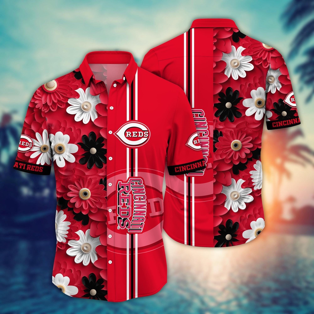 MLB Cincinnati Reds Hawaiian Shirt: Floral Finesse for Sports Fans MLB Cincinnati Reds Hawaiian Shirt: Floral Finesse for Sports Fans