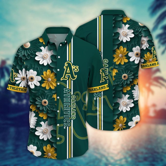 MLB Oakland Athletics Hawaiian Shirt: Floral Finesse for Sports Fans