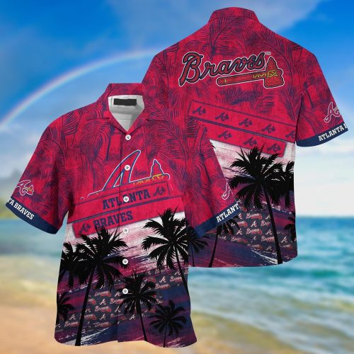 MLB Atlanta Braves Hawaiian Shirt with Palm Tree Pattern - Perfect for Fans of the Sports Team