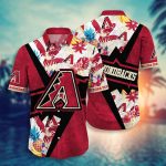 MLB Arizona Diamondbacks Hawaiian Shirt: Sunset Flower Design for Fans