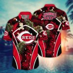 Cincinnati Reds Hawaiian Shirt: Flower Strike Style for MLB Fans