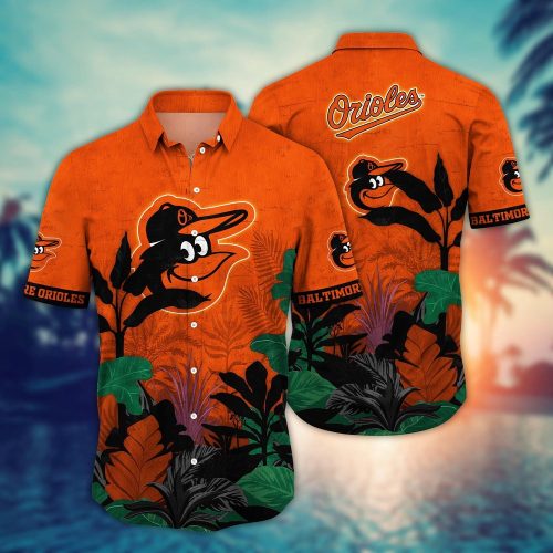 Baltimore Orioles Hawaiian Shirt: Tropical Trees & Flowers for Fans