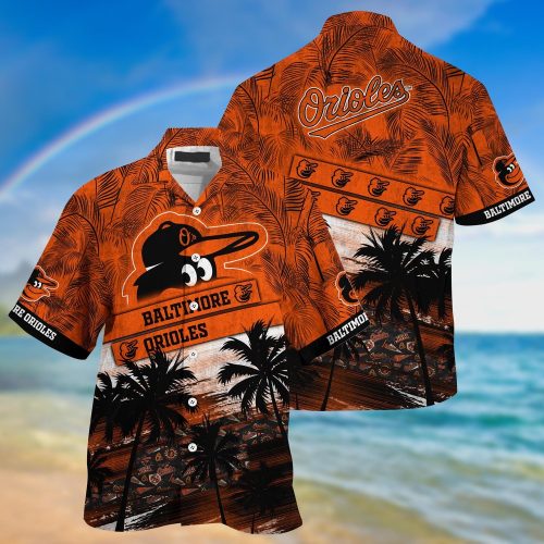 MLB Baltimore Orioles Hawaiian Shirt with Palm Tree Pattern: Perfect for Fans!