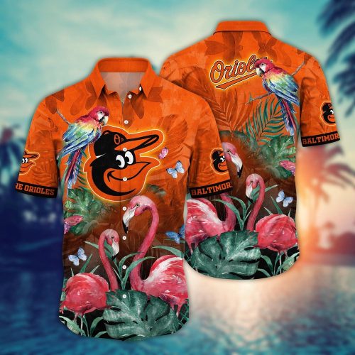 MLB Baltimore Orioles Pink Crane Hawaiian Shirt: Perfect for Fans!