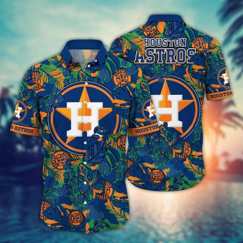 MLB Houston Astros Hawaiian Shirt: Fan Paradise with Flower & Palm Tree Design