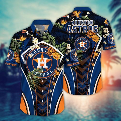 MLB Houston Astros Hawaiian Shirt: Flower Strike Fan Style Pose