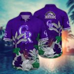 Colorado Rockies Hawaiian Shirt: Tropical Trees & Flowers – MLB Fan Gear