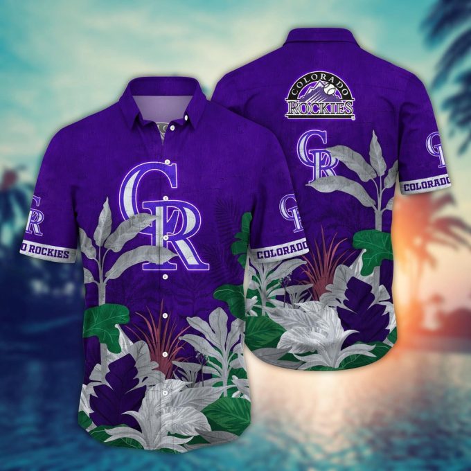 Colorado Rockies Hawaiian Shirt: Tropical Trees & Flowers – MLB Fan Gear