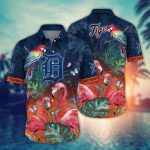 MLB Detroit Tigers Pink Crane Hawaiian Shirt – Perfect for Fans!