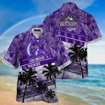 MLB Colorado Rockies Hawaiian Shirt with Palm Tree Pattern – Perfect for Sports Fans