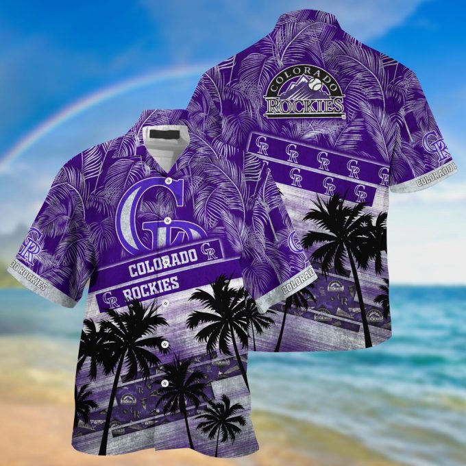 MLB Colorado Rockies Hawaiian Shirt with Palm Tree Pattern – Perfect for Sports Fans