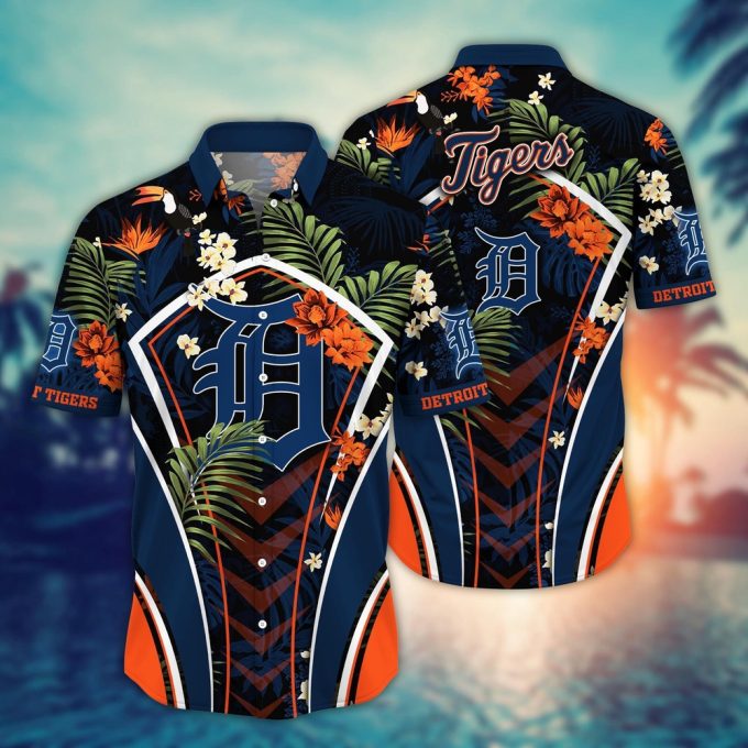MLB Detroit Tigers Hawaiian Shirt: Flower Strike Pose for Fans