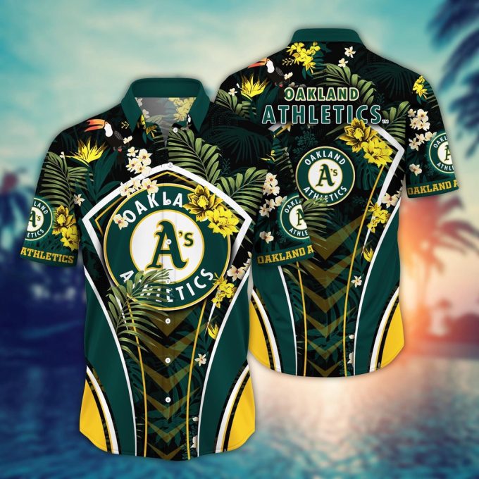 MLB Oakland Athletics Hawaiian Shirt: Flower Strike A Style Pose for Fans