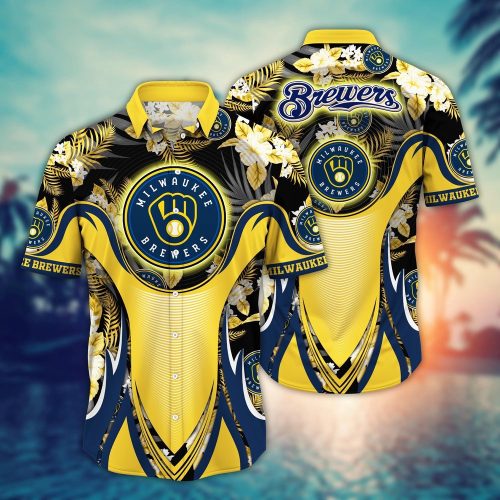 MLB Milwaukee Brewers Hawaiian Shirt - Flower Grandstand Glamour for Fans