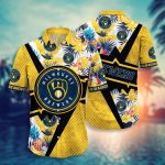 Milwaukee Brewers Hawaiian Shirt: Swing Into Sunset with Floral Design for Fans