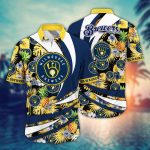 Milwaukee Brewers Hawaiian Shirt: Flower Bloom Glory for Fans