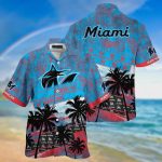 MLB Miami Marlins Hawaiian Shirt with Palm Tree Pattern – Perfect for Sports Fans