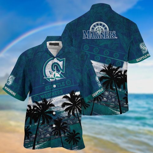 Seattle Mariners Hawaiian Shirt with Palm Tree Pattern - Perfect for Fans!