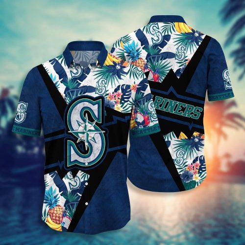 MLB Seattle Mariners Hawaiian Shirt Sunset Flower Design for Fans