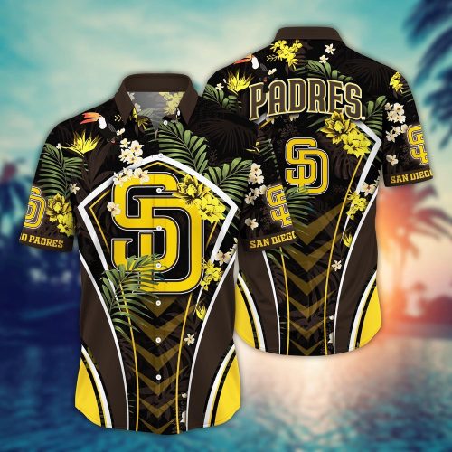 MLB San Diego Padres Hawaiian Shirt: Flower Strike Style Pose for Fans