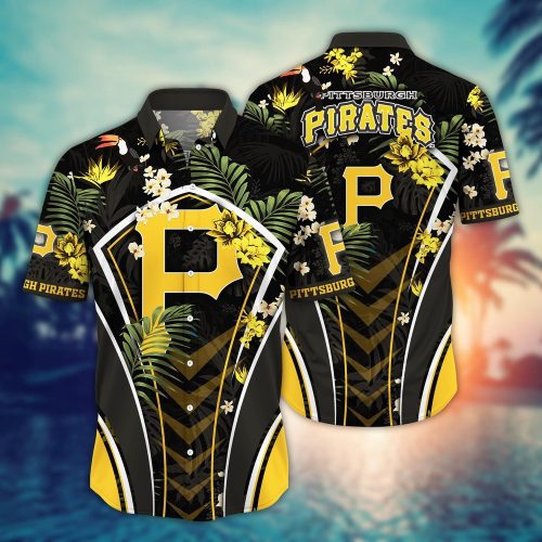 Pittsburgh Pirates Hawaiian Shirt: Floral Strike Pose for Fans