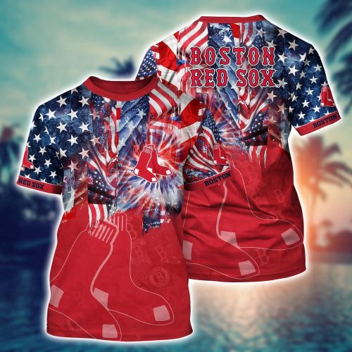 MLB Boston Red Sox Hawaiian Heatwave 3D T-Shirt for Sports Fans