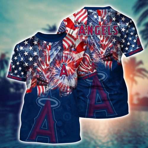 MLB Los Angeles Angels Hawaiian Heatwave 3D T-Shirt for Sports Fans