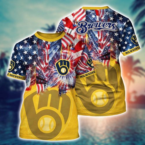 MLB Milwaukee Brewers Hawaiian Heatwave 3D T-Shirt - Perfect for Fans!