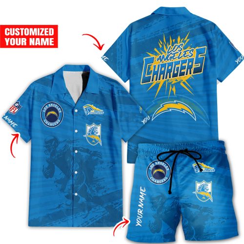Los Angeles Chargers Hawaiian Shirt Full Set 2
