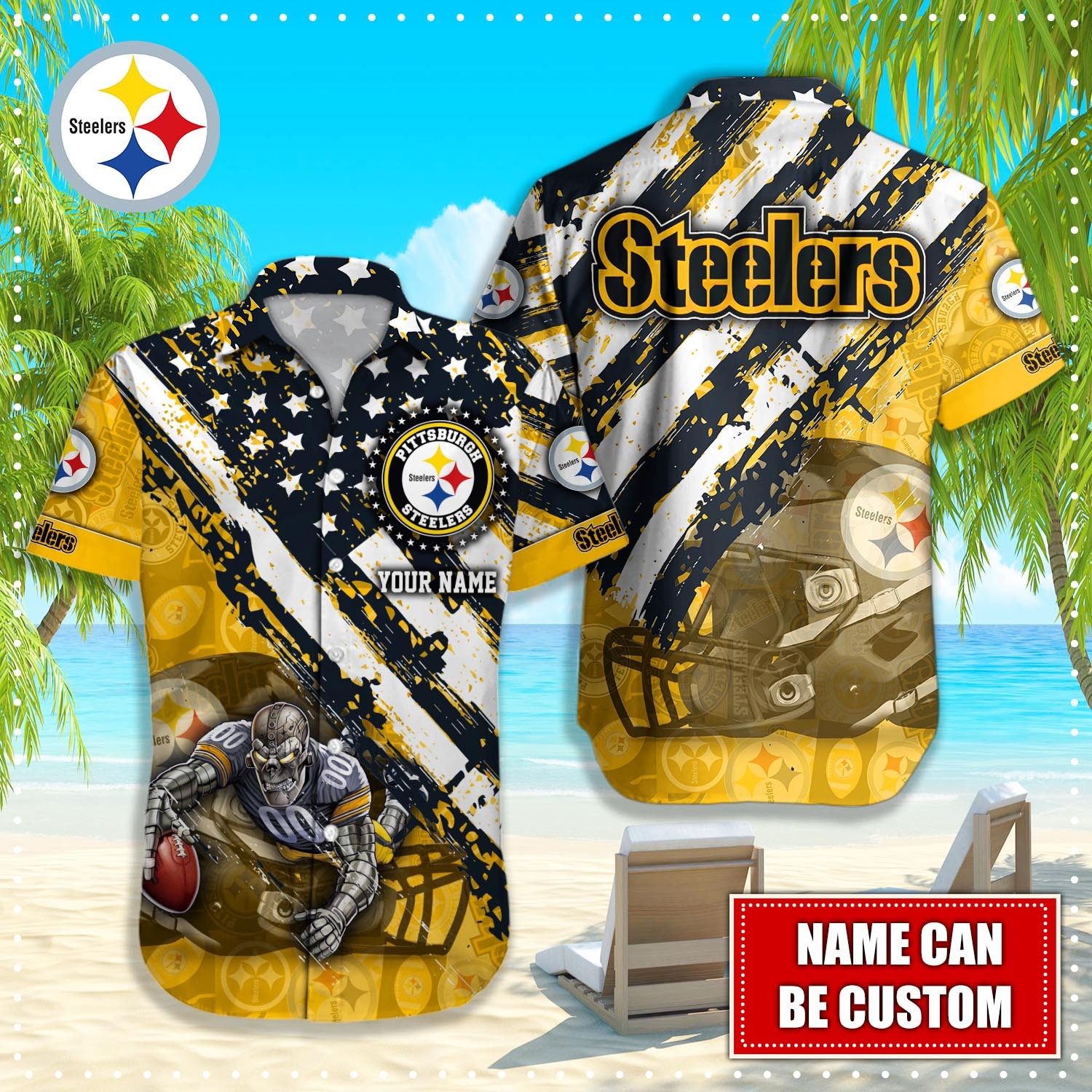 Pittsburgh Steelers NFLHawaiian shirt custom Q48242 Pittsburgh Steelers NFLHawaiian shirt custom Q48242