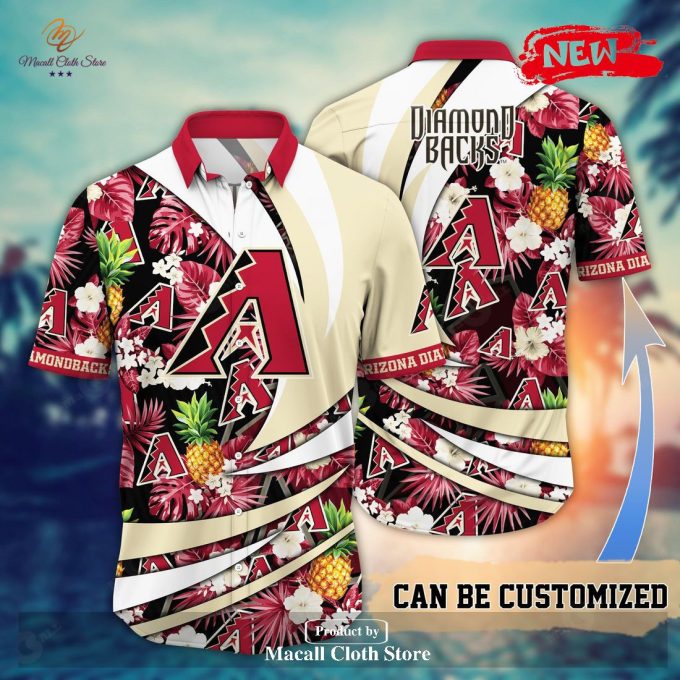 Custom Arizona Diamondbacks MLB Flower Pineapple Hawaiian Shirt for Sports Fans – Perfect Gift for Men and Women