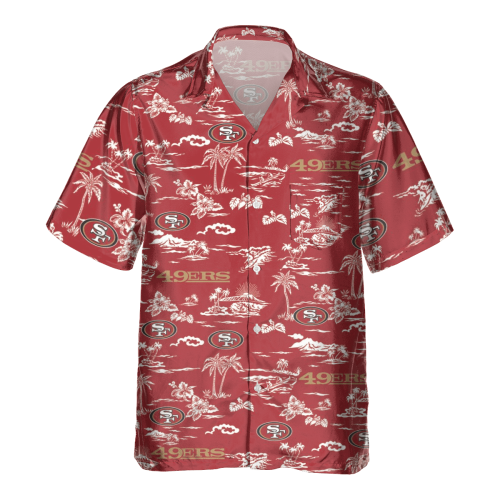San Francisco 49ers Tropical AOP Pocket Hawaiian Shirt