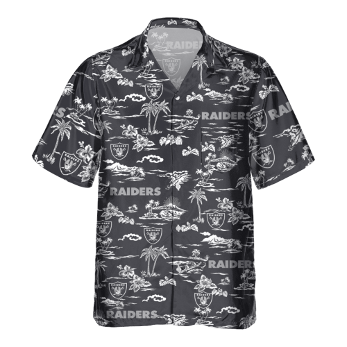 Las Vegas Raiders Tropical AOP Pocket Hawaiian Shirt